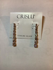 Crislu earrings Sterling Silver White New With Tags Was $188 No 3 - Picture 1 of 10