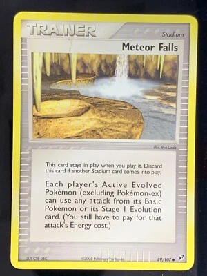 Meteor Falls Trainer 89/107  Uncommon EX Deoxys  Pokemon Card Non Holo 2005 [2] - Image 1 of 4