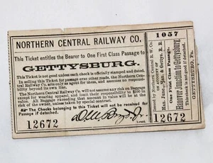Billete de Tren de Hannover Antiguo 1876 Ferrocarril Central del Norte PA Antiguo* - Imagen 1 de 3