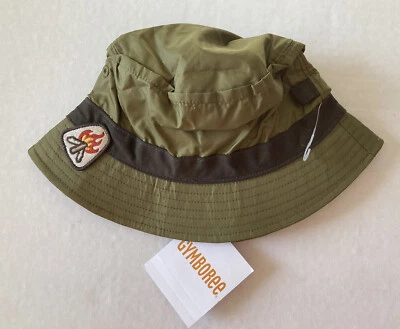 NWT Gymboree Wilderness Club 12-24 Green Dirt Magnet Campfire Patch Bucket Hat - Image 1 of 3