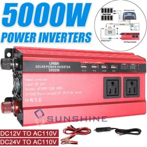 Inversor de corriente para Carro Auto de 5000W convertidor solar DC 12V a 110V - Imagen 1 de 75