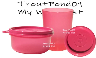 Tupperware Vaso 6 OZ Taza Estilo De Colección Texturizado Peso Rosa + Juego de Tazón Snack Foto 1 de 4