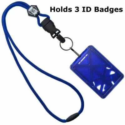 Specialist ID 3 Card Heavy Duty Plastic Badge Holder with Lanyard - Top Load - Image 1 of 4