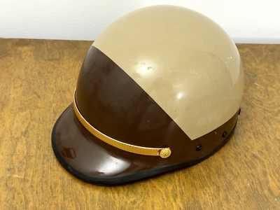 Vintage 1960's BELL TOPTEX Police Helmet Brown Motorcycle CHIPS Highway Patrol - Image 1 of 4
