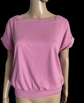 Blusa Camisa De Colección Sears Para Mujer Perma Prest Cuello Cuadrado Rosa Lavanda Talla XL Foto 1 de 4