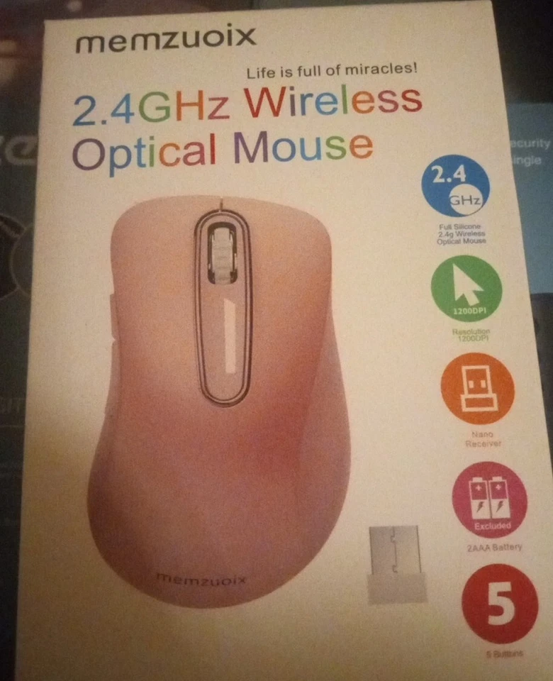 memzuoix 2.4G Wireless Mouse, 1200 DPI Mobile Optical Cordless Mouse with USB - Image 1 of 1