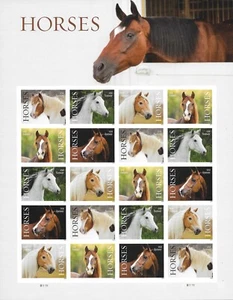 Scott #5895c IMPERFORATE (NO DIE-CUT) , HORSES Pane of 20, MNH - Picture 1 of 1