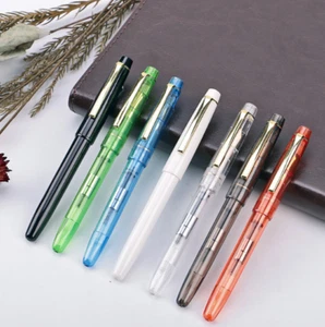 NEW Transparent Fountain Pen Screw Extra Fine F Nib 0.5mm Fountain Pen Gift - Picture 1 of 11
