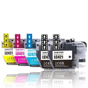 5x Tinten-Patronen Set kompatibel für Brother LC-421 DCP-J1050DW DCP-J1140DW - Afbeelding 1 van 2