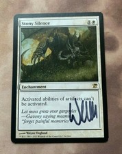 SIGNED MTG Stony Silence Innistrad Signed by Wayne England