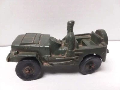 Jeep militar vintage Auburn borracha 4" plástico # 654 fabricado nos EUA década de 1950 - Imagem 1 de 4