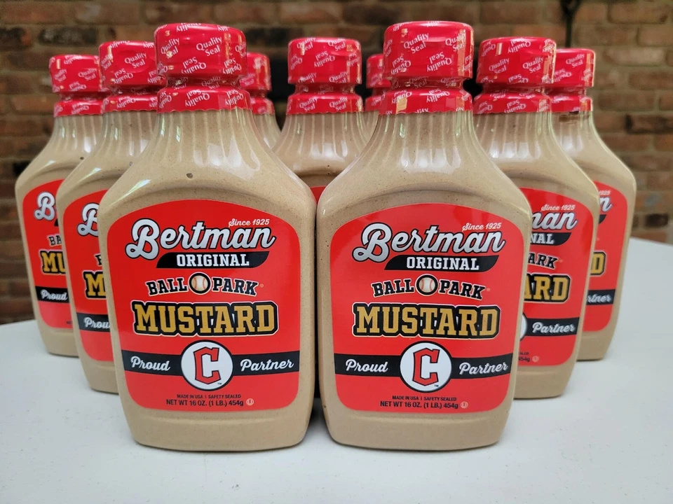 Cleveland's Famous Bertman Original BALL Park Mustard 16 Oz Safety Bottle