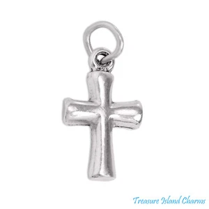 Christian Cross 925 Solid Sterling Silver Traditional Charm Pendant MADE IN USA - Picture 1 of 4