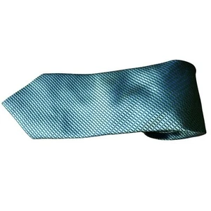 Nautica Mens Necktie 100% Silk Green Blue Geometric Pattern Classic Tie - Picture 1 of 7