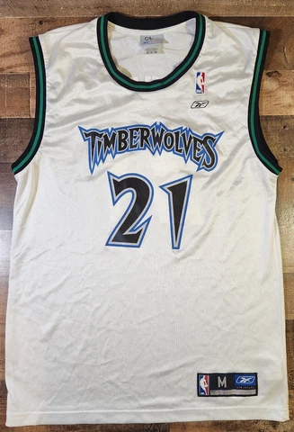 Reebok Kevin Garnett Minnesota Timberwolves Home Jersey Mens Size Medium White Cover