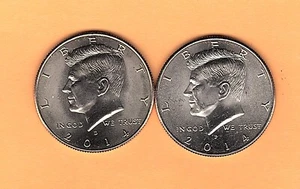 2014-P  & 2014-D  Kennedy Half Dollars,  Two Uncirculated Very Nice Coins! - Picture 1 of 4