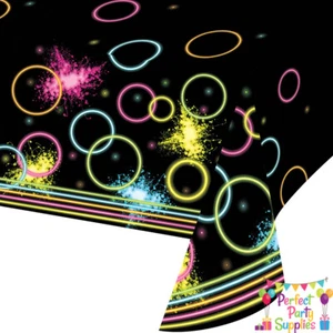 Glow Party Neon Tablecover Birthday Party Supplies Decorations Tableware - Picture 1 of 1