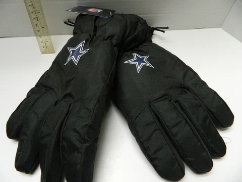 SZ Small-Med DALLAS COWBOYS Winter Ski Gloves Tailgate Game Mens Black INSULATED Cover