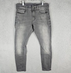 G-Star RAW Revend Skinny Jeans Mens 32 Gray Aged Faded Distressed Slim Stretch - Picture 1 of 12