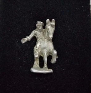 Paul Revere's Ride Pewter Tie Bar Tack Clip Pin Clasp with Chain History Jewelry - Picture 1 of 3