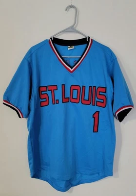 Camiseta deportiva auténtica Ozzie Smith #1 Salón de la Fama recuerdos talla grande para hombre Foto 1 de 4