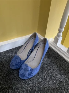Office Blue Suede Court Shoe Size 39 - Picture 1 of 4
