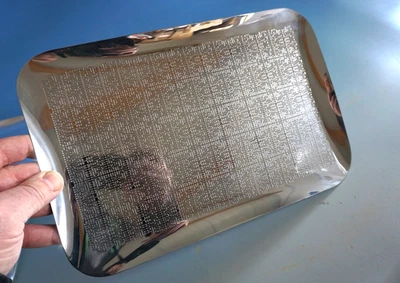 Vintage WMF Design Serviertablett Relief Tablett Metall Cromargan 50er(F025-1826 - Bild 1 von 4