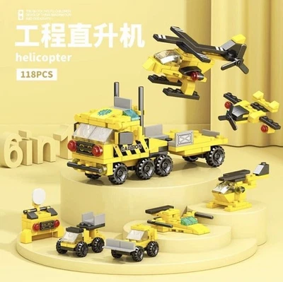 Engineering helicopters 6-in-1 building block toy set Size 8.6X6.4X15.5cm - Image 1 of 2