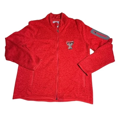 Texas Tech Red Raiders NCAA Full Zip Jacket L Pullover Gray Sleeve Pocket-905 - Image 1 of 4