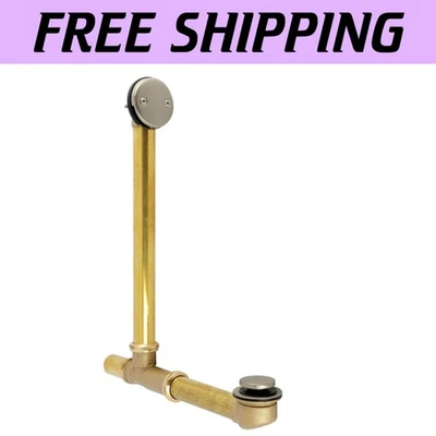 Drenaje de bañera con patas de latón premium con mecanismo de punta y punta - Acabado de níquel cepillado Foto 1 de 4