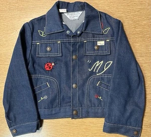 Chaqueta vaquera azul Ladybug bordada vintage años 70’s para niños - JC Penney - talla L - Imagen 1 de 3
