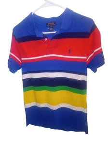Polo Ralph Lauren Polo Shirt Ragazzo L (14-16) Multi Righe Corta Slvs Pony Preppy - Foto 1 di 4