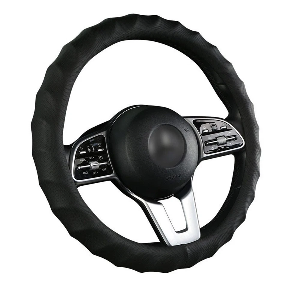 For Chevrolet 15inch Steering Wheel Protective Cover Leather Perforated Non-Slip - Image 1 of 4