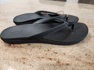 Neu Olukai Damen-Sandalen schwarz Ho'opio Synthetik-Obermaterial Flip-Flop Größe 8 - Bild 1 von 6