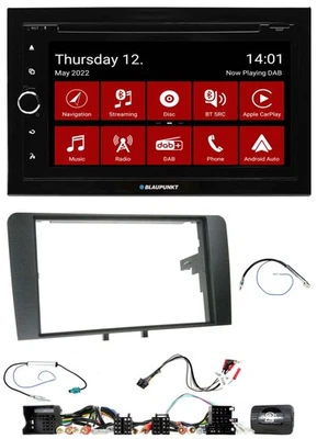 Blaupunkt 2DIN Lenkrad Bluetooth USB TMC DAB Navigation für Audi A3 8P 2003-2012 - Bild 1 von 4