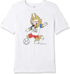 adidas WC Mascot Kids' Short-Sleeved T-Shirt, White, 11-12 Years - Picture 1 of 1