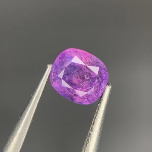 Natürlicher zweifarbiger Saphir, lila rosa Farbe Kissenschliff lose Edelstein - 1,50 ct - Bild 1 von 9