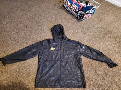 Los Angeles Lakers Columbia Mens M Black Windbreaker Rain Jacket Hooded - Изображение 1 из 4