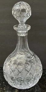 De colección Nachtmann Anglia 11” Redondo Cristal Vidrio Decantador Esmerilado Grabado Usado en Excelente Condición ALEMANIA - Imagen 1 de 11