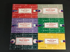 Satya Nag Champa Incense 6pk (90g)-12pk(180g) Choose Fragrance Free Shipping - Picture 1 of 35