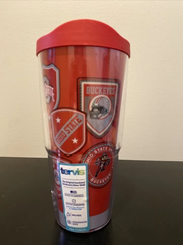 NCAA Ohio State University Buckeye Football TERVIS TUMBLER w/Lid 24 oz NEW Cover