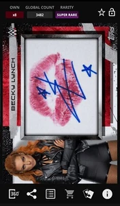 Topps WWE Slam 2021 Becky Lynch Kiss Signature Super Rare Digital - Picture 1 of 2