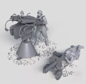 Sowjetischer schwerer Maschinengewehrsoldat im Maßstab 1:35 2 Figuren unbemalt Resinmodell - Bild 1 von 2