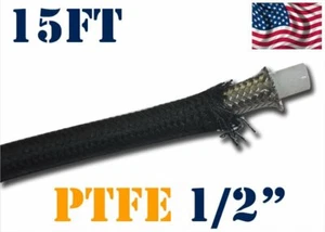 1/2" 12MM NYLON STAINLESS  STEEL  PTFE ETHANOL E85 FUEL HOSE 15FT - Picture 1 of 2
