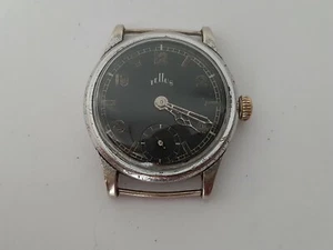 TELLUS Military WW2 -Black Dial - Ref 1444999-Manual Wind - Picture 1 of 9