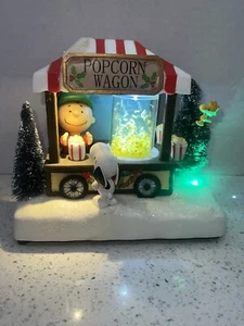 Kurt Adler Battery Operated Peanuts Popcorn Wagon Led Musical Christmas Scene - Picture 1 of 7