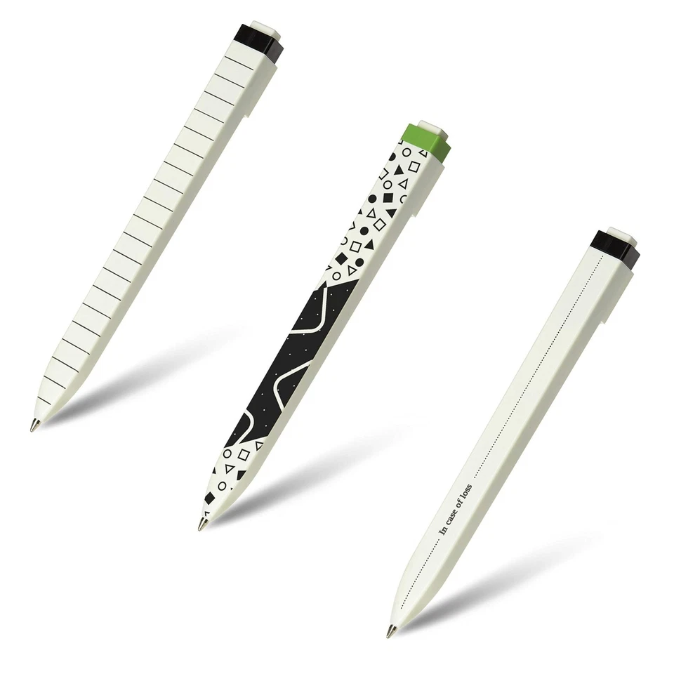 Moleskine Retractable Ballpoint GO Pen - 1.0mm Nib - Black Ink - 3 Designs