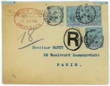 BK1817 - MAURITIUS  - Postal History - 27 Cts on REGISTERED COVER to PARIS 1906