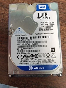 WD Blue 1Tb SATA HDD HARD DRIVE 2.5" Laptop WD10JPVX-60JC3T0 726834-001 5400rpm - Picture 1 of 1