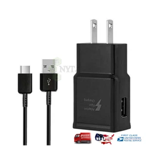 Genuine Samsung Galaxy S9 S8plus Note 8 Fast OEM Wall Charger+Type C -CABLE - Picture 1 of 7